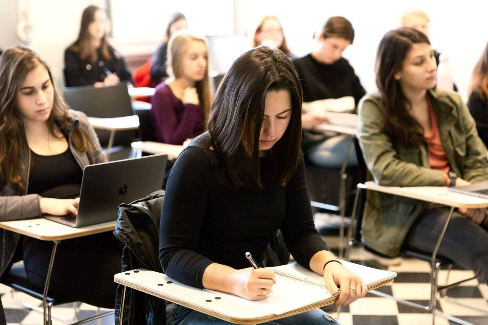 students earning an MA in international affairs learning in class