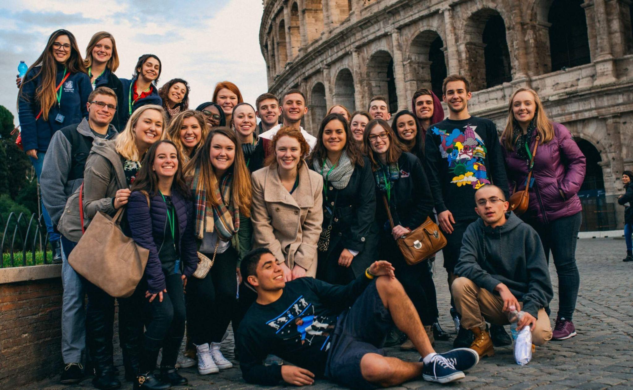 A group of political science undergraduates at our university in Rome on a community service trip