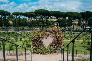 april events in Rome, study abroad in Rome, JCU students, rome rose garden, april in Rome