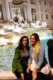 John cabot university students, students at the Trevi Fountain, Trevi fountin, study abroad students in Rome, choosing a University, deciding to study abroad