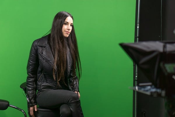 Our TV studio includes modern production facilities, like a green screen and mirrorless camera feeds
