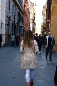 when rome is your campus, studying abroad in Rome, trastevere, jcu students, walking in Rome