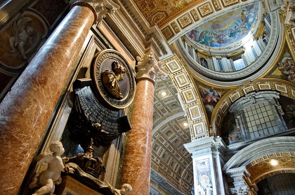 Gian Lorenzo Bernini helped design the interiors of St. Peter’s Basilica