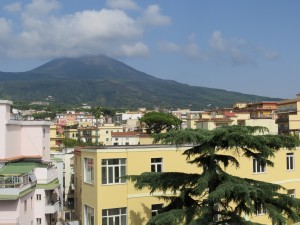 Mt. Vesuvius view from our apartment,  JCU Experience, Travels in Southern Italy, Study abroad in Italy, Rome, traveling while studying abroad, Best places to visit in Italy while studying abroad