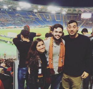 study abroad students at a Roma game, study abroad student in Tivoli, jcu student trips, traveling as a study abroad student, jcu Student Spotlight, Natalia McCullough, Study Abroad Fall 2015, 