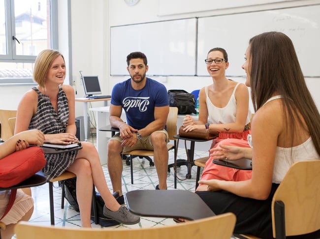 bachelor of arts in international business, john cabot university, jcu campus, students studying, american universities in rome, jcu classes 