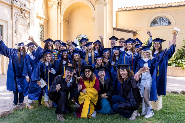 commencement students with teachers