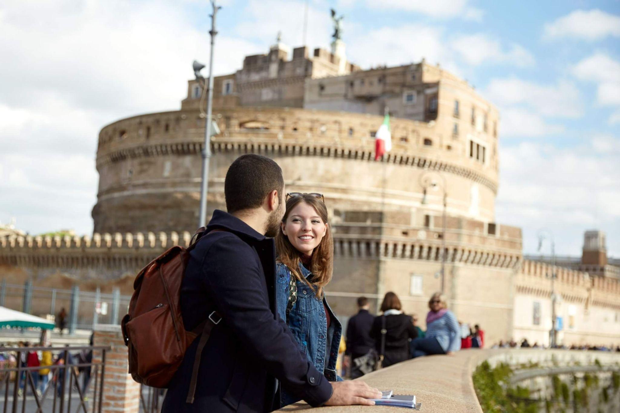 John Cabot students exploring monuments in Rome