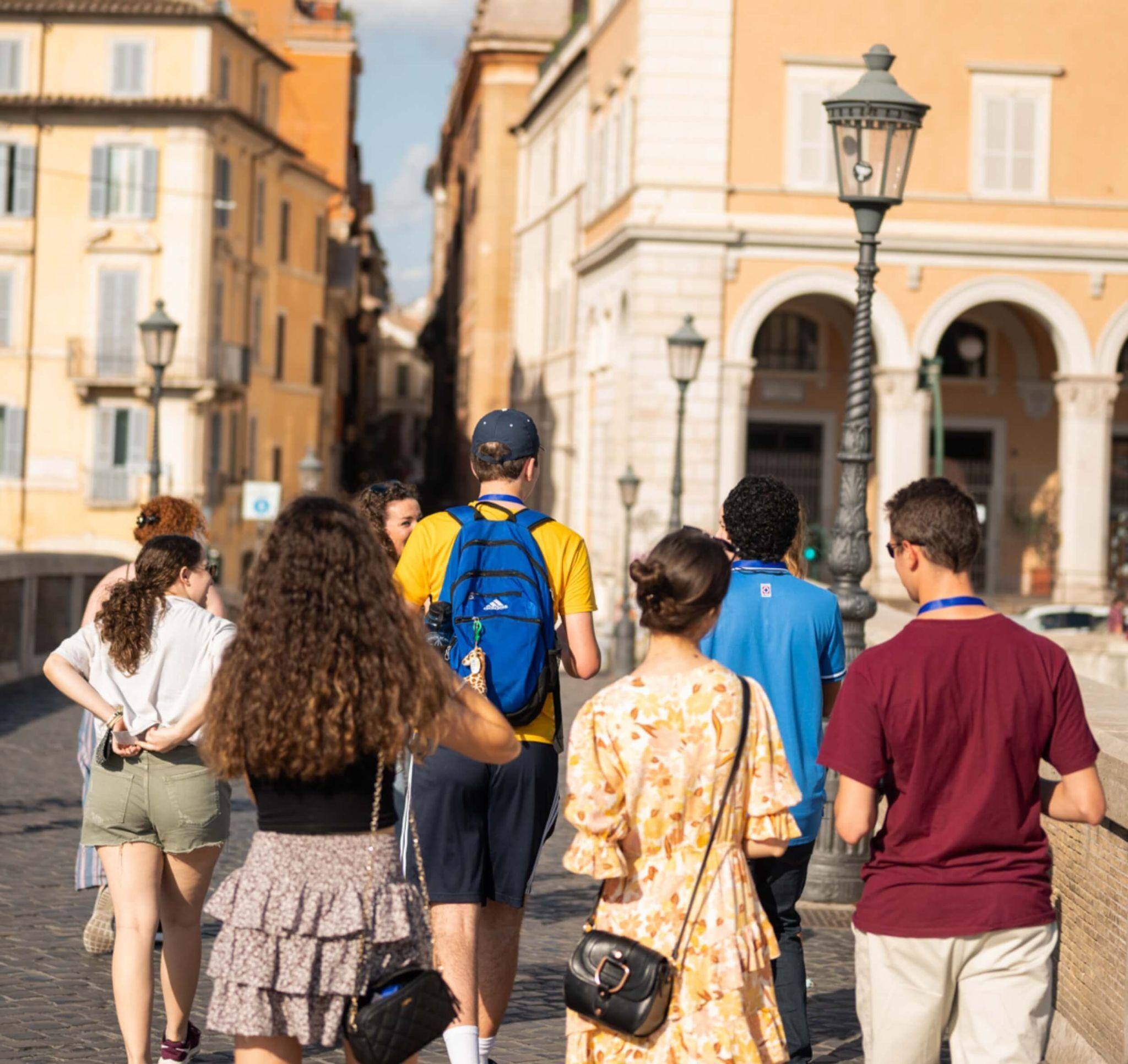 A group of JCU students touring Rome