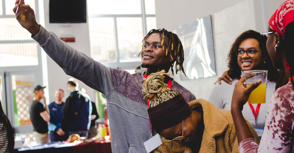 Students posing for a selfie