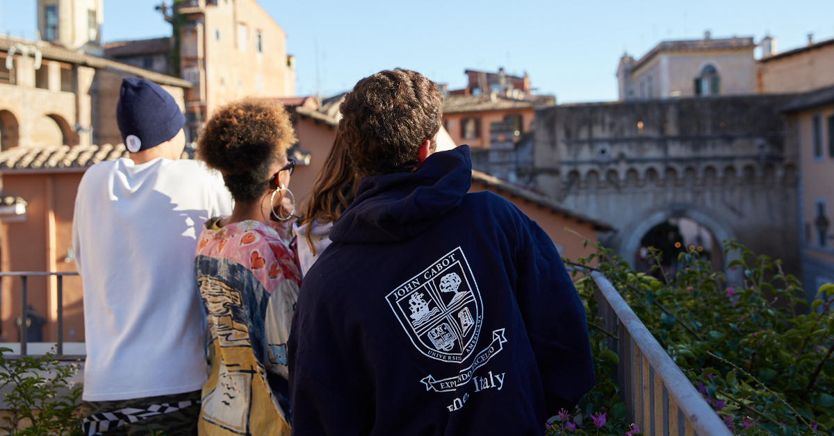 JCU students looking out from the balcony