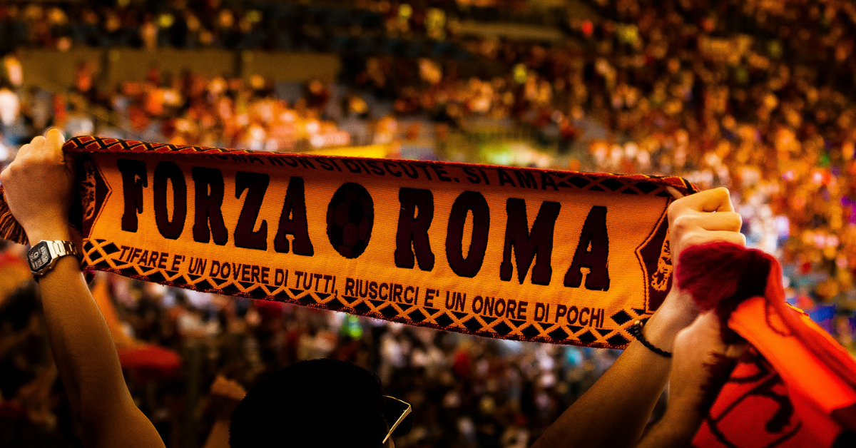 AS Roma scarf at the Stadio Olimpico