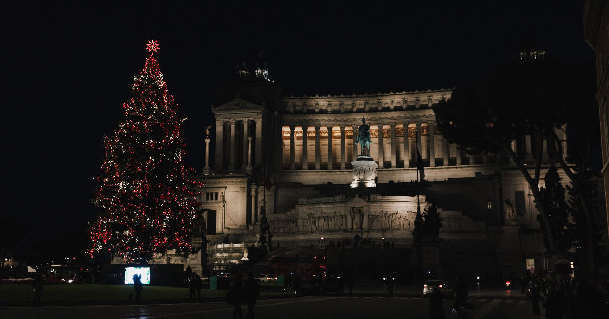 Christmas tree in Piazza Venezia Rome