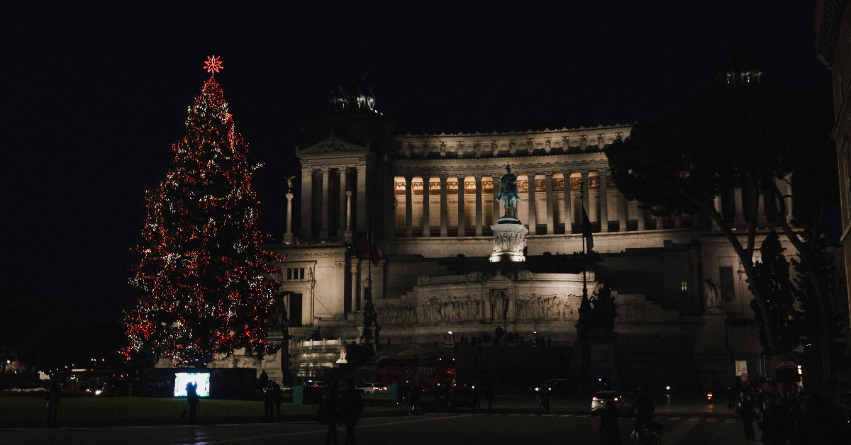 Christmas tree in Piazza Venezia Rome