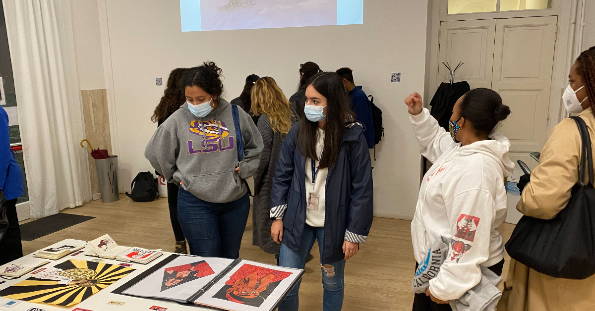 Students at the African Cultural Club art show