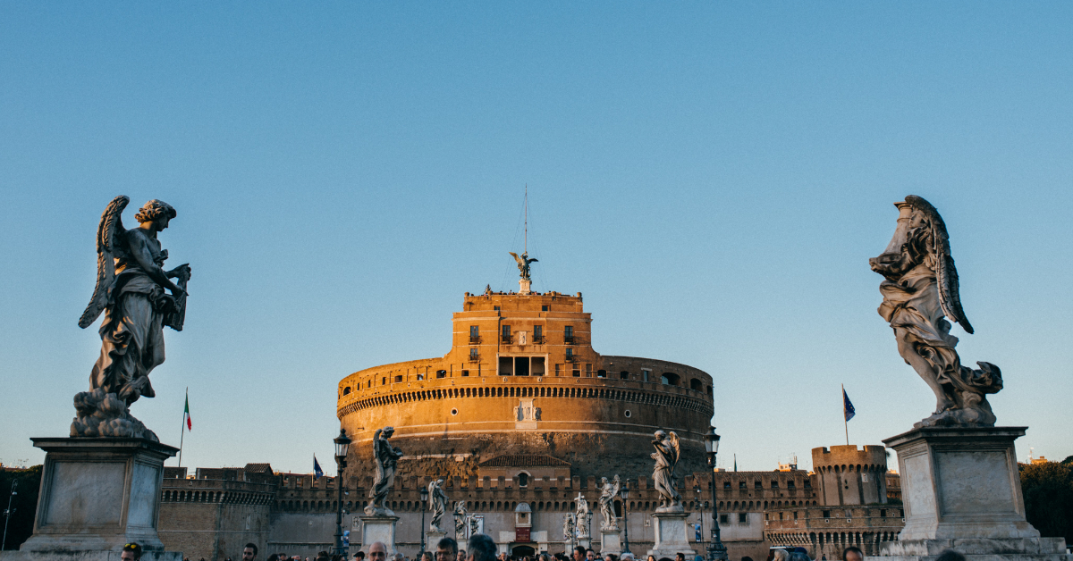Frontal view of Castel Sant'Angelo