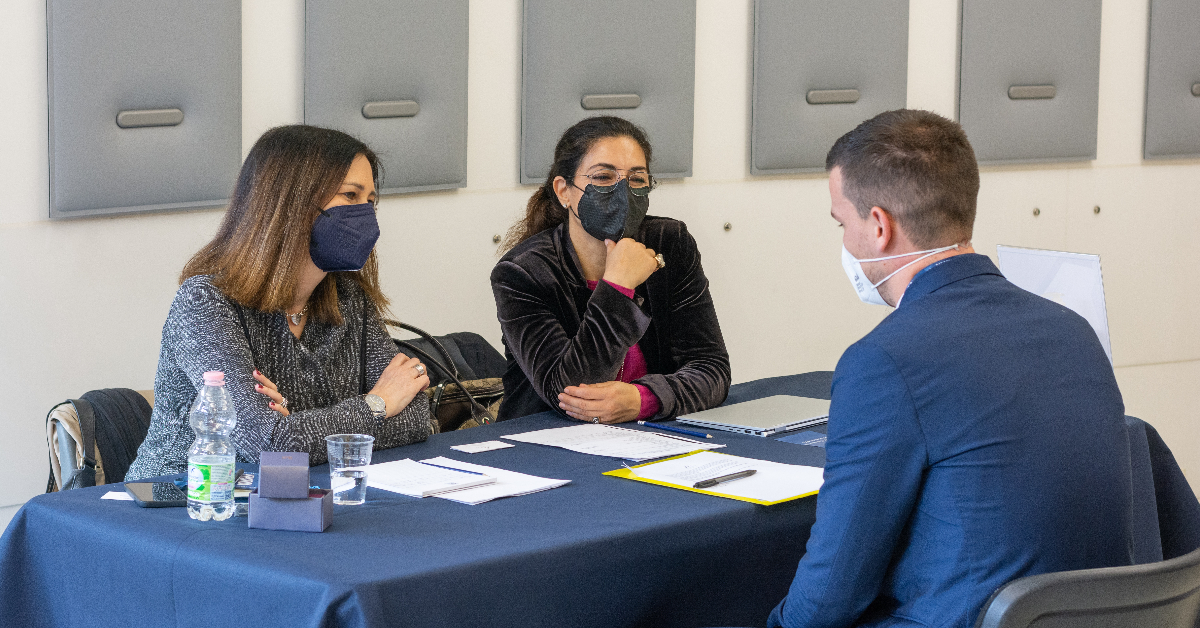 JCU student interviewing for a job during our Career Fair