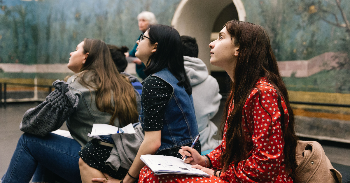 Art History class in a museum in Rome