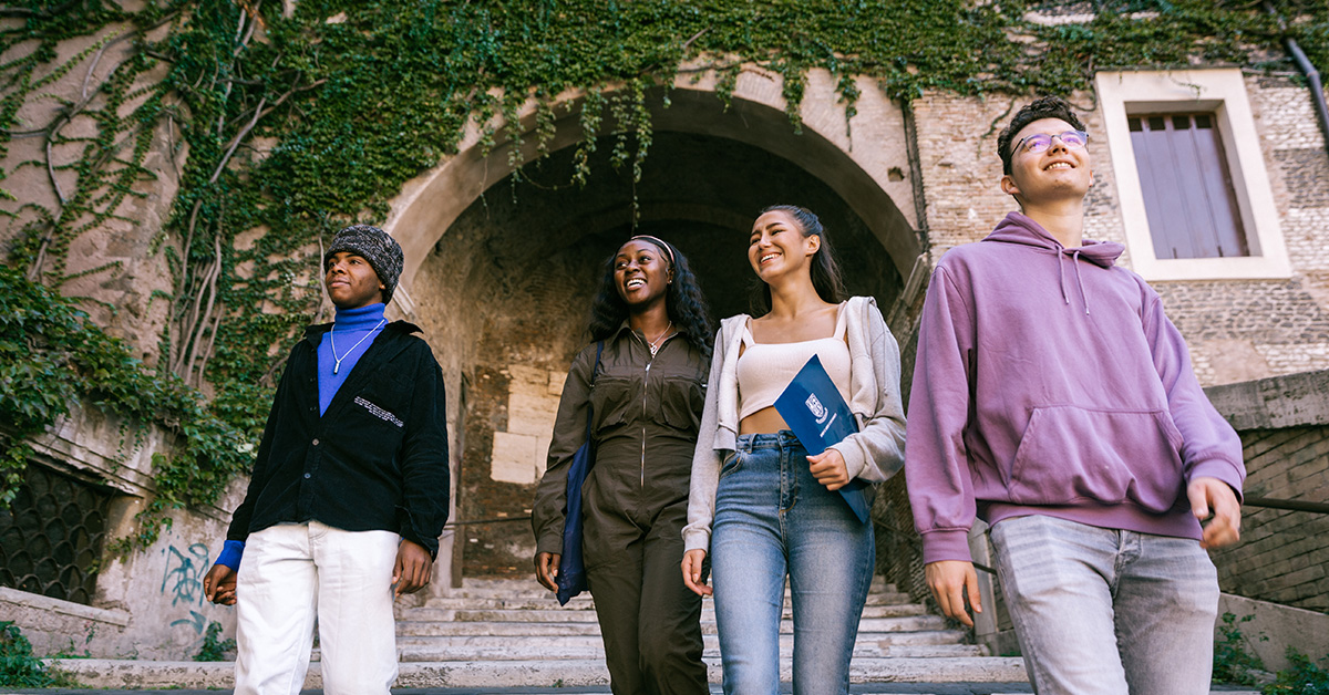 Four Italian Studies students exploring Rome