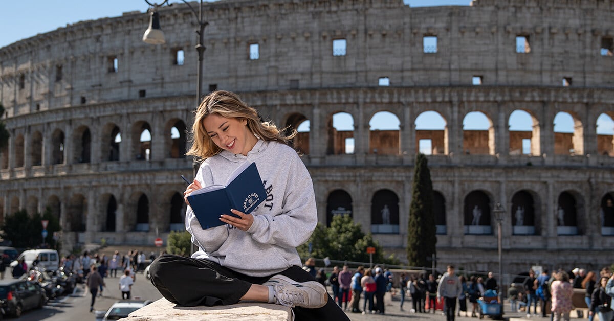 A student attending university in Rome 